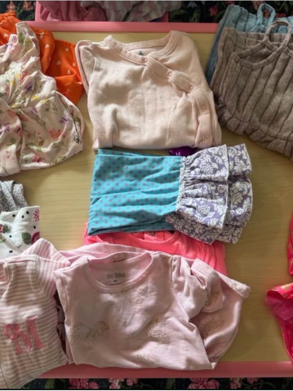 Mixed Baby Girl Clothes Bundle - Pastel Pink & Teal Pieces - 9 Months